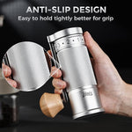 Load image into Gallery viewer, Bincoo Manual Coffee Grinder with Foldable Handle– External Setting Hand Coffee Grinder with Steel Burr,Compact and Portable for Home/Travel/Camping(Sliver)