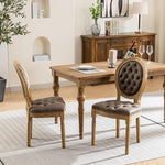 Load image into Gallery viewer, Vintage French Country Dining Chairs Set of 4, PU Leather Dining Chairs with Solid Wood Legs, Brown 4 Dining Chair Set, Sillas para Comedor, Kitchen &amp; Dining Room Chair (Brown, PU, 4Pcs)