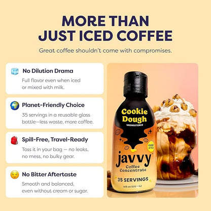 Coffee Concentrate - Limited Release Flavors - Cold Brew Coffee, Perfect for Hot or Iced Instant Coffees, Hot Drinks, Cold Brew Concentrate, 35 Servings - Cookie Dough