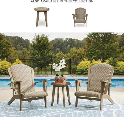 Signature Design by Ashley Bradstreet Bay Casual Weather Resistant Eucalyptus Wood Outdoor End Table with Slatted Top, Light Brown