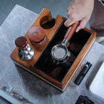 Load image into Gallery viewer, 54mm Breville Espresso Accessories Kit 6 pcs 54mm Bottomless Portafilter, Spring Loaded Tamper, Coffee Distributor, Dosing Funnel,Puck Screen and Espresso Station Organizer Knock Box