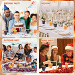 Load image into Gallery viewer, 100 Pack 2 oz Plastic Shot Glasses Disposable Shot Cups, Mini 2oz Party Cups for Halloween, Birthday, Wedding, Bachelorette Party, Baby Shower Supplies (Orange, Black)