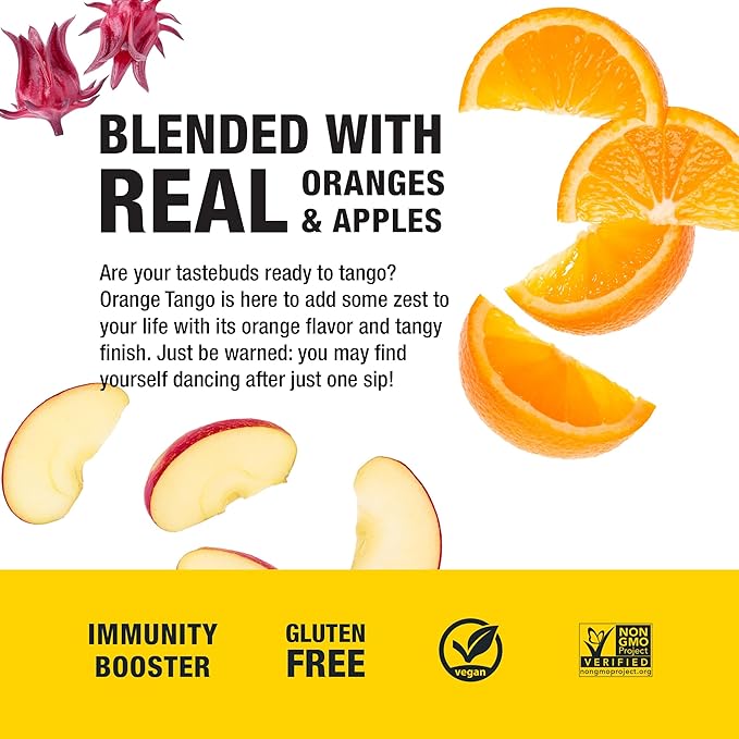 Tiesta Tea - Orange Tango, Loose Leaf, Orange Hibiscus Herbal Tea, Premium Non-Caffeinated Fruit Blend, Makes Hot or Iced & Up to 50 Cups, 4oz Refillable Tin