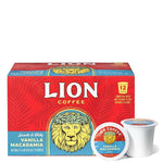 Load image into Gallery viewer, Lion Coffee Vanilla Macadamia Flavored Medium Roast Coffee Pods - Single-Serve Pods - Hawaiian Inspired Flavor - Arabica Coffee - Compatible with Single-Serve Brewing Systems - 12 Count Box