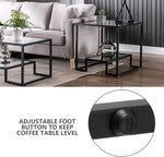 Load image into Gallery viewer, Simple Modern Glass 3-Piece Table Set, Includes Coffee Table and 2 End Tables, Black
