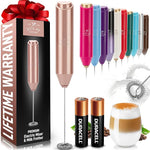 Load image into Gallery viewer, Zulay Kitchen Milk Frother Handheld with 2 Duracell AA Batteries – Electric Drink Mixer for Coffee, Lattes, Cappuccinos, Matcha &amp; Hot Chocolate – Portable Foam Maker &amp; Coffee Bar Accessory