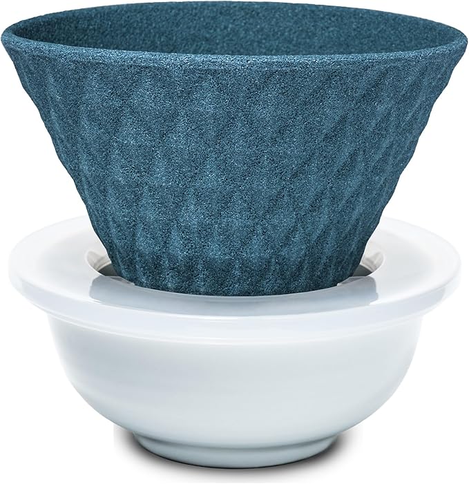 Ceramic Reusable Coffee Filter Pour Over Dripper Paperless Sustinable ekubo 1-4 Cup Made in Japan (Green)