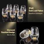 Load image into Gallery viewer, DUJUST Diamond Shot Glasses (1.5oz), Crystal Shot Glass Set Decorated with 24K Gold Leaf Flakes, Luxury &amp; Cute Shot Cups, BPA-Free &amp; Lead-Free, Perfect for Décor &amp; Collection, Gift Choice - 2 pcs