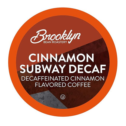 Brooklyn Beans Decaf Coffee Pods, Cinnamon Subway - Compatible with Keurig K Cup Brewers Including 2.0 Machines, 40 Count, Spicy and Sweet