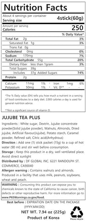 Damtuh Jujube Tea (Red Date Tea) – Traditional Korean Herbal Blend with Walnuts & Almonds, 15 Sticks