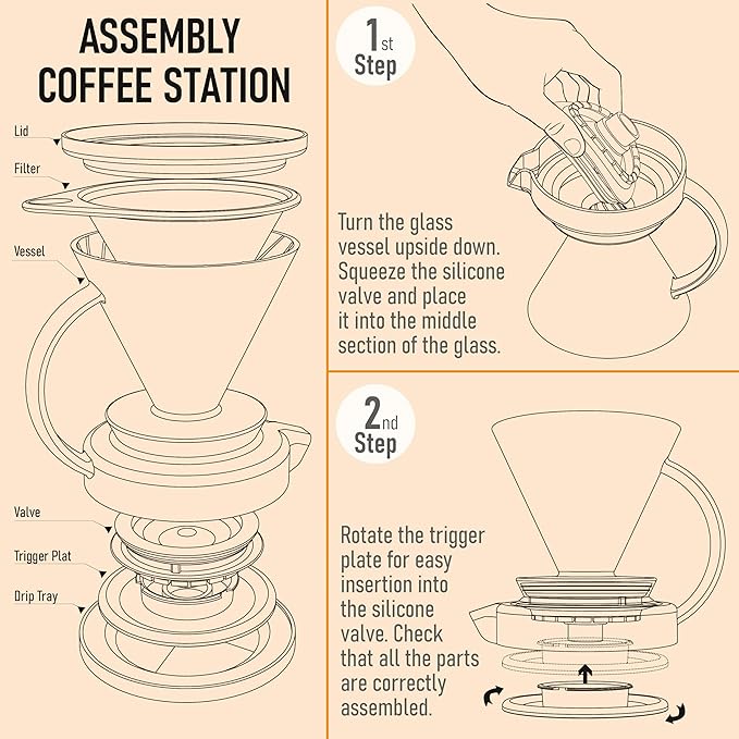 Pour Over Coffee Maker – Borosilicate Glass Dripper with Stainless Steel Reusable Filter, Manual Eco Brewer, Plastic-Free Non-Toxic Coffee Station, Innovation Infuser for Daily Brewing