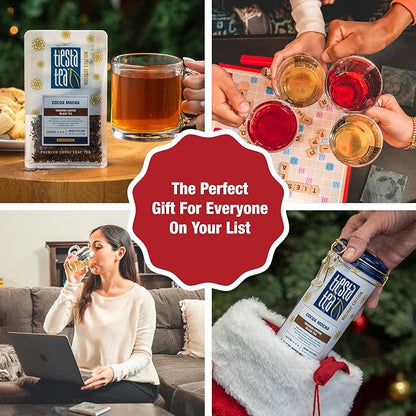 Tiesta Tea - Cocoa Mocha, Loose Leaf, Tiramisu Coffee Black Tea, Premium Blend, High Caffeinated Holiday, Make Hot or Iced Brews Up to 200 Cups, 16 Ounce Resealable Bulk Pouch