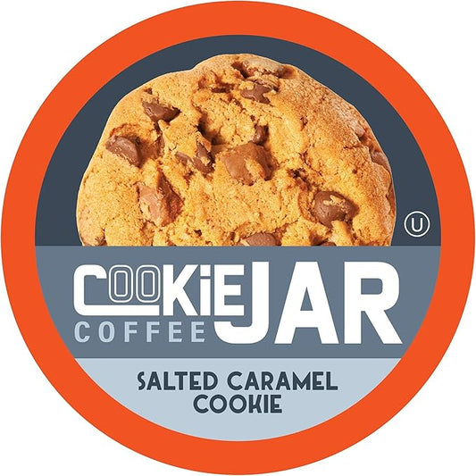 Cookie Jar Salted Caramel Flavored Coffee Pods for Keurig K Cup Brewers, 40 Count – Smooth Caramel Flavor with a Hint of Salt, Perfect for a Sweet Coffee Indulgence