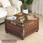 Load image into Gallery viewer, Farmhouse Coffee Table with Hidden Storage,Large Square Center Table for Living Room,Retro Cocktail Tables with Flip-Top Lids, Farm House Tables with Wooden Gourd Feet for Home,Brown Walnut