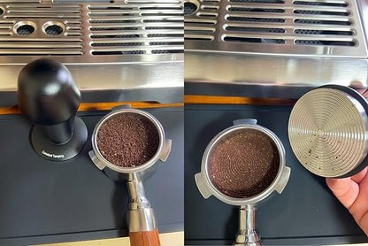 51mm Espresso Tamper 30lbs Load Calibrated Coffee Tamper Stainless Steel Base Hand Tamper for 51mm Bottomless Portafilter Tamper for Espresso Machine-Ripple Base, Black