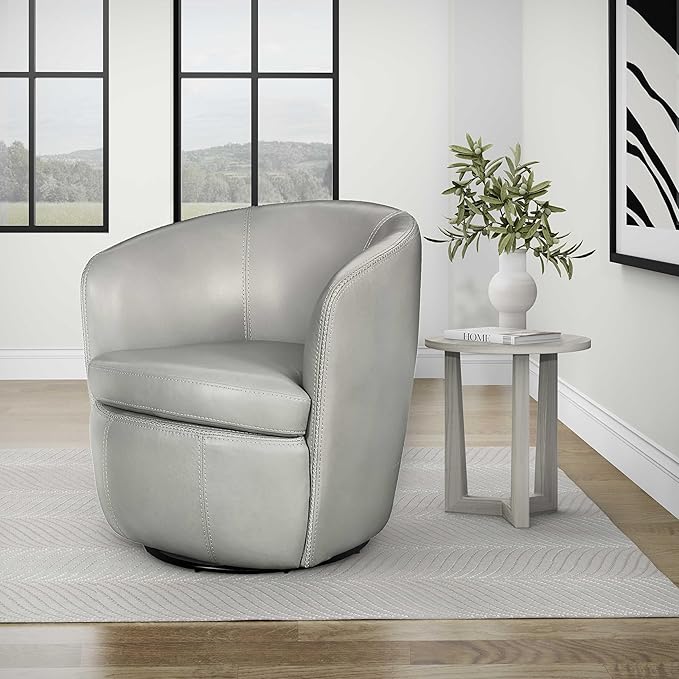 Parker Living Barolo - Steamboat Ice 100% Italian Leather Swivel Club Chair