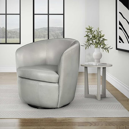 Parker Living Barolo - Steamboat Ice 100% Italian Leather Swivel Club Chair