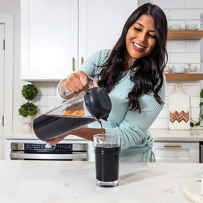 VINCI Cold Brew 360, 1.4L Cold Brew Coffee Maker Featuring Patented Dual Filter 360 Brewing Technology, Cold Brew Pitcher for Iced Coffee