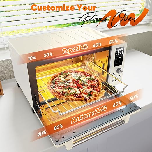 Nuwave Bravo Pro Convection Air Fryer Toaster Oven Combo, 2025 New and Improved, 10-in-1, 50°-450°F Temp Controls, Quick & Even Crisp Technology, 21Qt Capacity, Vanilla Cream, PFAS Free