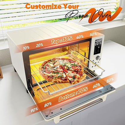 Nuwave Bravo Pro Convection Air Fryer Toaster Oven Combo, 2025 New and Improved, 10-in-1, 50°-450°F Temp Controls, Quick & Even Crisp Technology, 21Qt Capacity, Vanilla Cream, PFAS Free