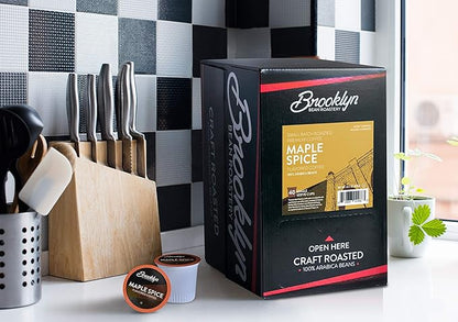 Brooklyn Beans Roastery Coffee Pods, Fall Maple Spice Flavored - Compatible with Keurig K Cup Brewers Including 2.0 Machines, 40 Count, Autumn-Inspired