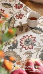 Load image into Gallery viewer, Designer Provence Floral Extra Long Tablecloth Rectangle,Linen Colorful Washable Indoor Table Cloth,Durable Decor Tablecloths for Dining Thanksgiving Kitchen Christmas,67"*118"-Ratina