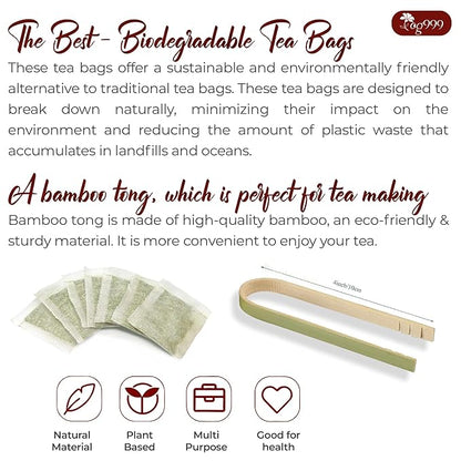 TOG999, Premium 60 Red Rooibos Tea Bags, 100% Natural & Pure from Rooibos Tea Leaves. Loose Leaf Rooibos Herbal Tea. Made with Natural Material Tea Bags. No Sugar, No Caffeine, No Gluten, Vegan.