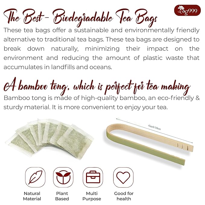 TOG999, 135 Premium Red Rooibos Tea Bags, 100% Natural & Pure from Rooibos Tea Leaves. Loose Leaf Rooibos Herbal Tea. Made with Natural Material Tea Bags. No Sugar, No Caffeine, No Gluten, Vegan.