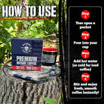 Load image into Gallery viewer, Blackout Coffee Colombian Arabica Instant Coffee – Medium Roast, Strong Aromatic, Single Serve Packets – Premium Quality 32 Count, American Made