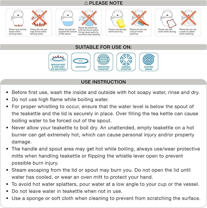 Whistling Tea Kettle for Stove Top Enamel on Steel Teakettle, Supreme Housewares Black Cat Design Teapot Water Kettle Cute Kitchen Accessories Teteras (2.1 Quart, Black Cat)