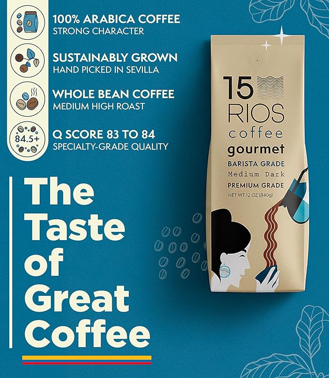 Colombian Whole Bean Coffee Medium Dark Roast Low Acid Smooth Bold Taste With Chocolate Sweet Notes Arabica Single Origin High Altitude Fresh Roasted Premium Craft Espresso Gift Gourmet Flavor 12oz