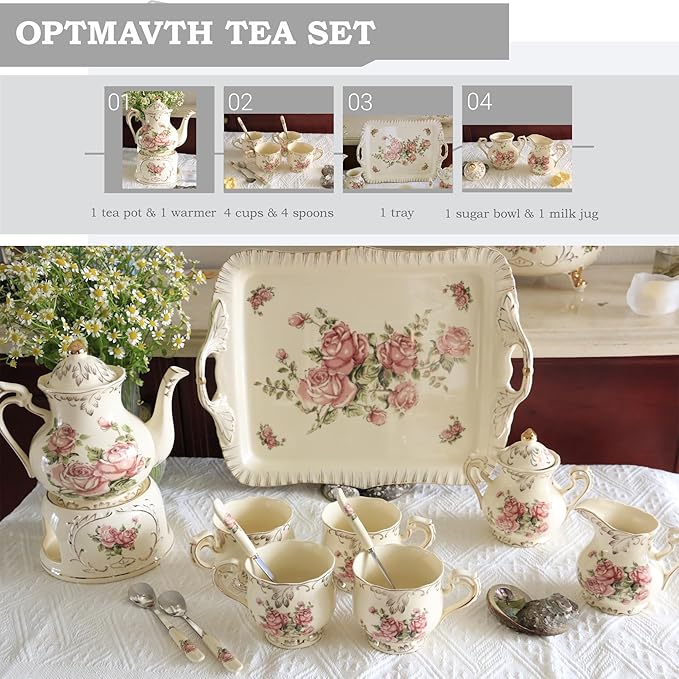Ceramic Cup Plate&Tea Set (13, Four Persons)