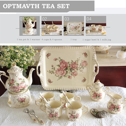 Ceramic Cup Plate&Tea Set (13, Four Persons)