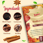 Load image into Gallery viewer, Tropace Organic Rooibos - 20 Tea Bags, South African Red Tea infused with Cardamom, Cinnamon &amp; Black Pepper - Caffeine Free Herbal Tea, Rooibos Tea Rooted in Africa &amp; Packed in USA, 1.4 oz (40g)