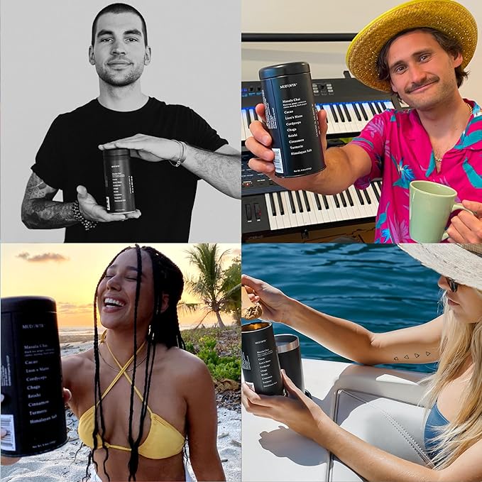 MUDWTR Mushroom Matcha Powder | 3,000mg of Adaptogenic Mushrooms | Japanese Matcha Powder Blend | USDA Organic | Energy, Focus & Immunity Support | Lion's Mane, Chaga, Reishi, Cordyceps | 30 Servings