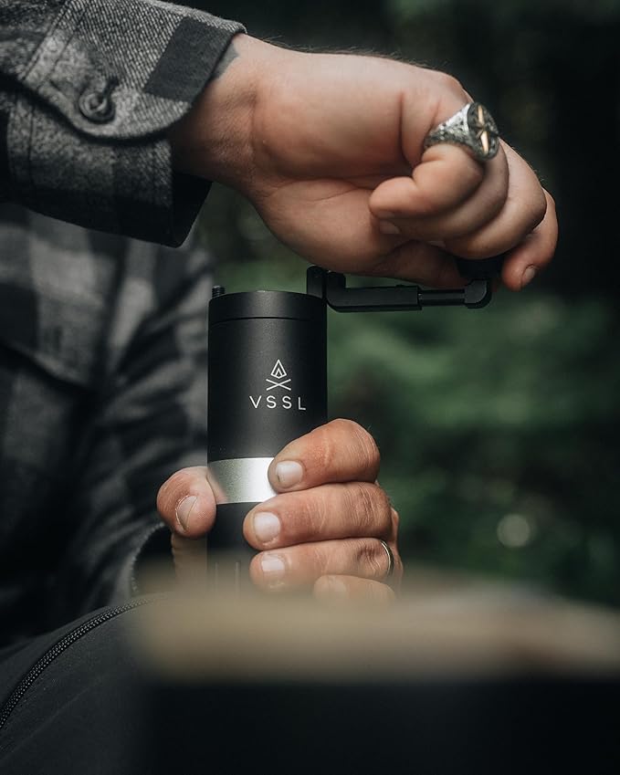 Nest Pour Over Coffee Kit + Java G25 Grinder Gift Set, Contains Two 10 Oz Mugs, Splash Proof Lid, Pour Over Coffee Dripper, Java G25 Grinder and Storage Connector, Black