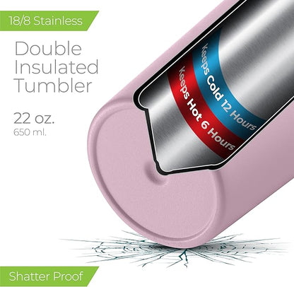 SIPX™ Triple-Insulated Tumblers - 22oz. Premium Modern Tumbler With Lid, insulated Cup Keeps Hot For 6 Hours, Stainless Steel Tumbler Made Of Sustainable Material, Coffee Travel Mug For Home & Office