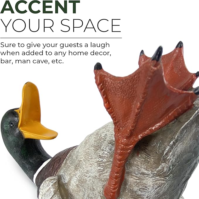 Rivers Edge Products 750ml Wine Bottle Holder - Hand-Painted Poly Resin Animal Kitchen Decor - Unique, Rustic Home Decor for Countertop and Bar - Wine Accessories for Wine Lovers