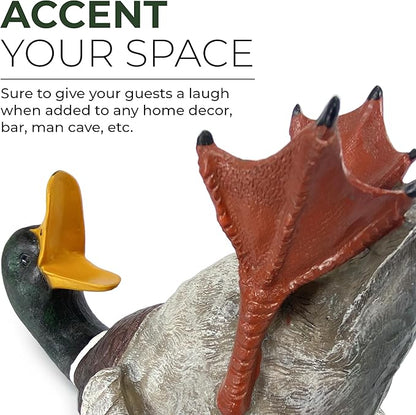 Rivers Edge Products 750ml Wine Bottle Holder - Hand-Painted Poly Resin Animal Kitchen Decor - Unique, Rustic Home Decor for Countertop and Bar - Wine Accessories for Wine Lovers