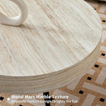 Load image into Gallery viewer, 31.5" Modern Round Coffee Table,Small Coffee Tables Center Table with Metal Legs Wood Mars Marble-Patterned Tabletop for Living Room Office Apartment,Easy to Assemble, Wood Mars Marble