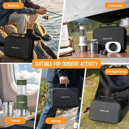 Manual Portable Coffee Maker Set with Milk Frother Cup &Carry Bag, Hand Press Espresso Machine Compatible with Nes Original Capsule/Ground for Outdoor Travel Camping Gift,Green