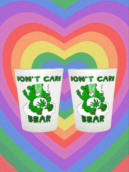 Don't Care Bear - Funny Shot Glasses (Set of 2)