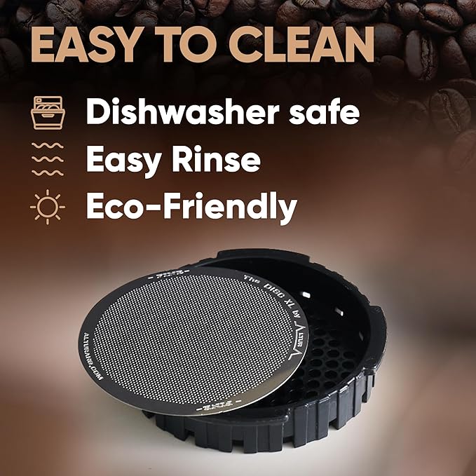 ALTURA The DISC FINE XL: Premium Filter for AeroPress XL Coffee Makers + eBook with Recipes, Tips, and More – Stainless Steel, Washable & Reusable…