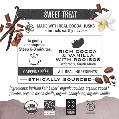 Numi Organic Chocolate Rooibos Tea, 16 Tea Bags (Pack of 6), Red Tea with Cocoa, Honeybush & Vanilla (Packaging May Vary)