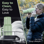 Load image into Gallery viewer, 40 oz Tumbler With Handle and Straw Made of Stainless Steel - Double Wall Vacuum Insulated Tumbler With Lid - Sweat Proof Easy Grip, BPA-Free, Dishwasher Safe Tumbler (Sea Sage)