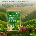 Load image into Gallery viewer, FreshDrinkUS, Premium 75 Tea Bags Men Super Detox Tea – Herbal Blend with Senna, Dandelion Root, Ginger, Peppermint &amp; More – 100% Natural, Sugar-Free. Caffeine-Free. Gluten-Free. Vegan