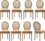 Load image into Gallery viewer, Vintage French Country Dining Room Chairs Set of 8, Rattan Dining Chairs with Solid Wood Legs, Ten Upholstered Dining Chair, Sillas para Comedor, Kitchen &amp; Dining Room Chair (Amber, Rattan, 8Pcs)