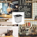 Load image into Gallery viewer, TECHSHARE Stainless Steel Knock Box, Square Espresso Knock Box, Large Capacity Coffee Knock Box, Easy to Clean Espresso Accessories for Home, Kitchen, Cafe, and More