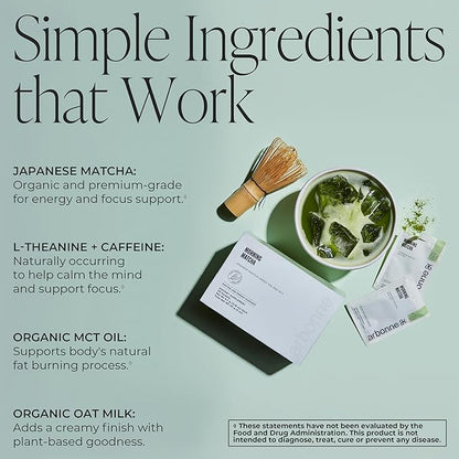 Arbonne Morning Matcha Green Tea Powder – Organic Japanese Matcha Powder with MCT Oil for Sustained Energy, Focus & Antioxidant Support – Vegan, Gluten-Free, Non-GMO – 30 Servings