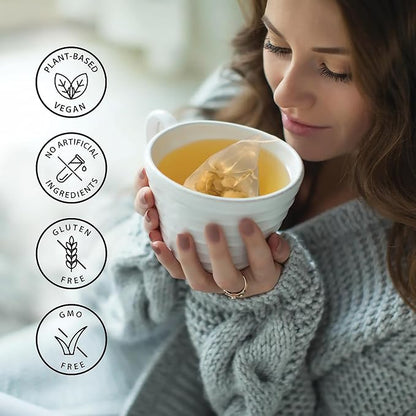 Zen Ginseng Tea 30 ct Triangle Teabags. American Ginseng Tea 花旗参三角茶包 Boosts Body Energy, Immunity and Stamina.